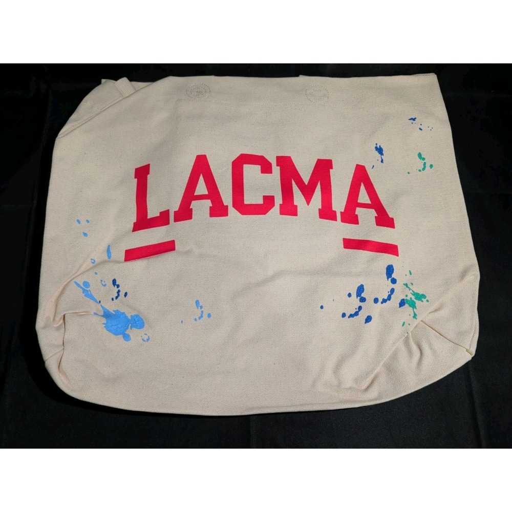Madhappy LA Lacma Artist Exclusive Wide Tote Bag Canvas in Natural NEW 20x17